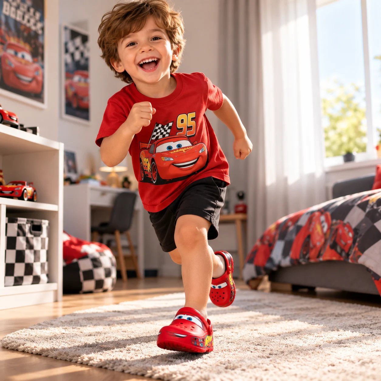 Criança correndo com o TurboCrocs calçado